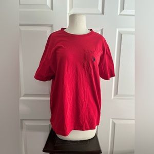 Item 067: EUC Polo Ralph Lauren Cotton Pocket T-Shirt in Red (Men’s Size Large)